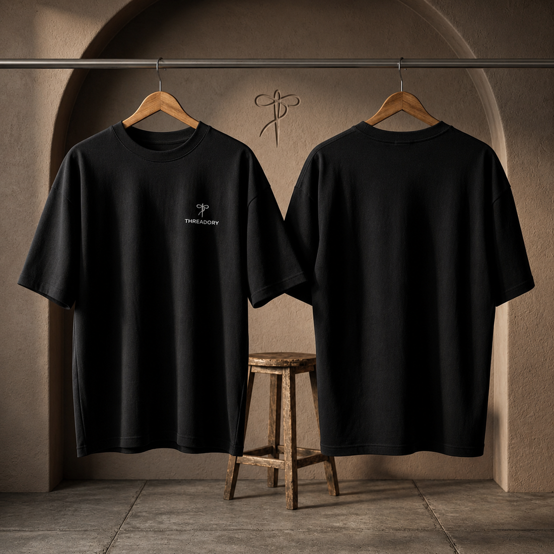 Premium Black Drop Shoulder T-Shirt for Men | Oversized Comfort Fit